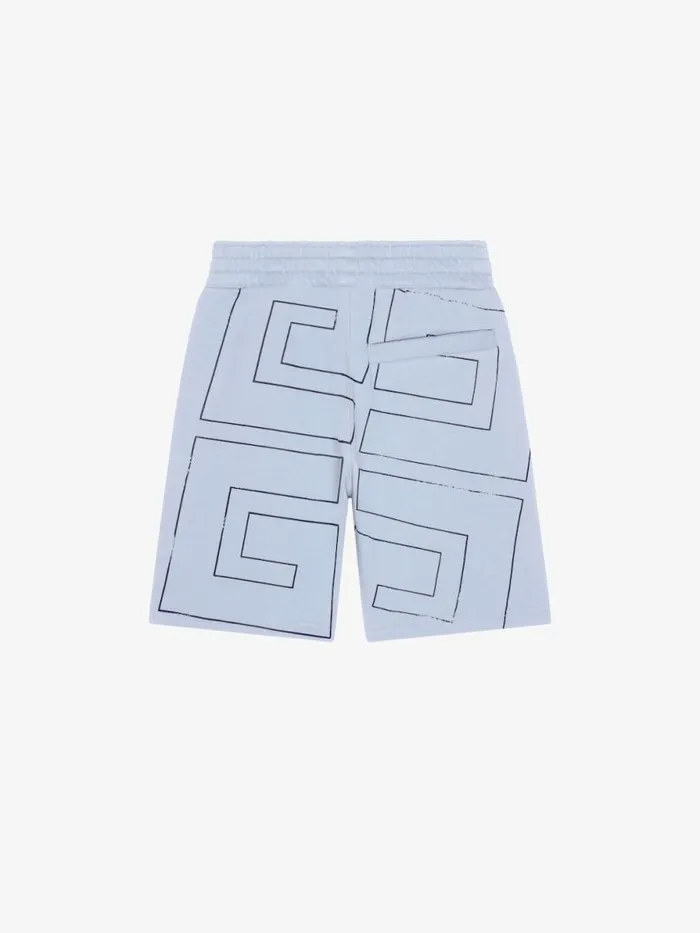 4g Bermuda Shorts In Fleece Light Blue Kids Givenchy