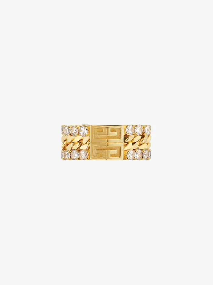 4g Crystal Ring In Metal With Crystals Golden Yellow Women Givenchy Jewelry