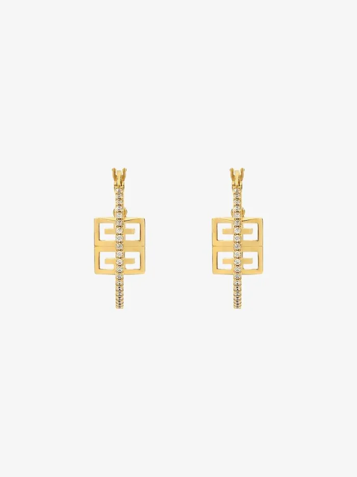 4g Earrings In Metal With Crystals Golden Yellow Women Givenchy Jewelry