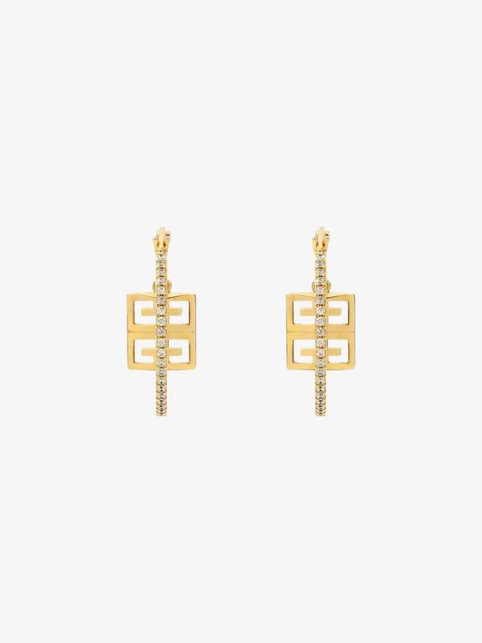 4g Earrings In Metal With Crystals Golden Yellow Women Givenchy Jewelry