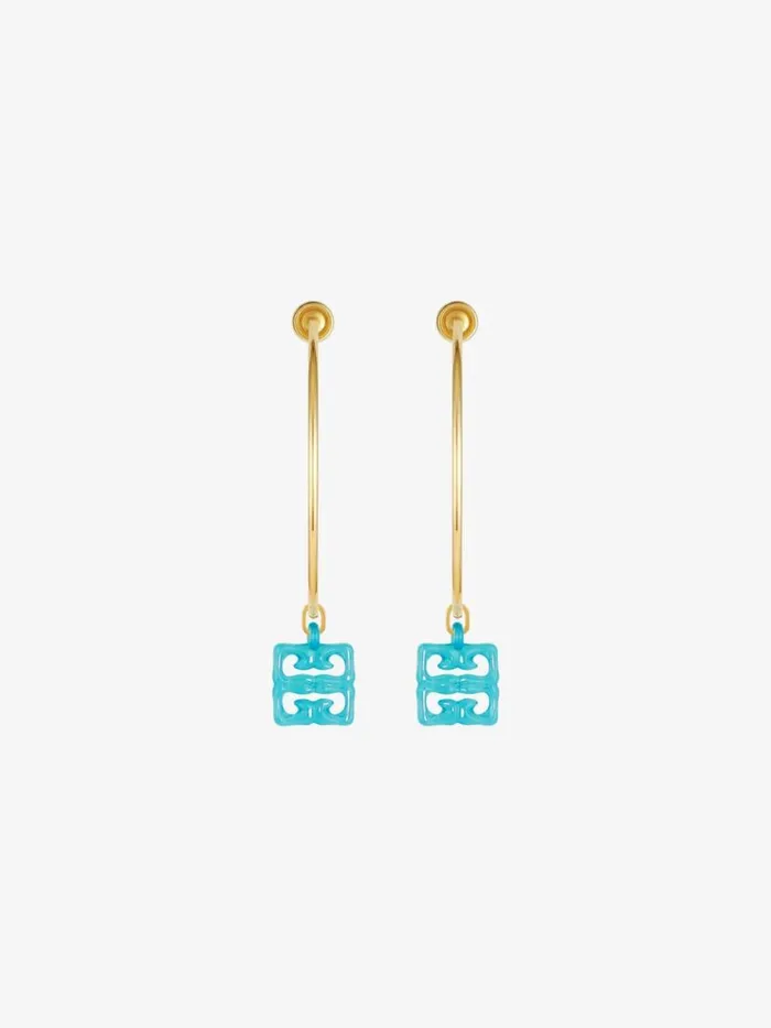 4g Liquid Earrings In Metal And Resin Aqua Green Women Givenchy Jewelry