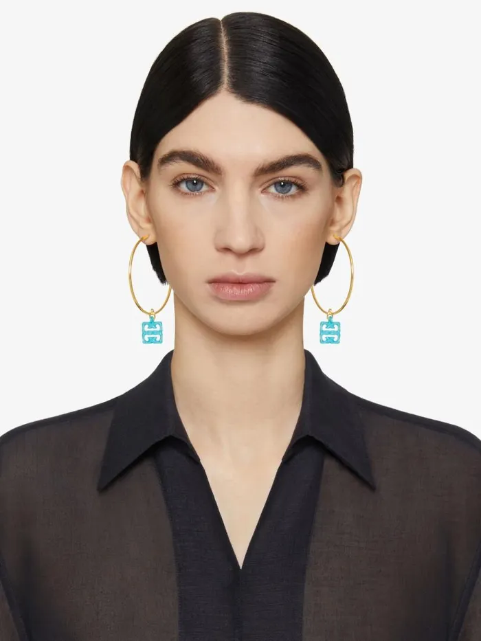4g Liquid Earrings In Metal And Resin Aqua Green Women Givenchy Jewelry