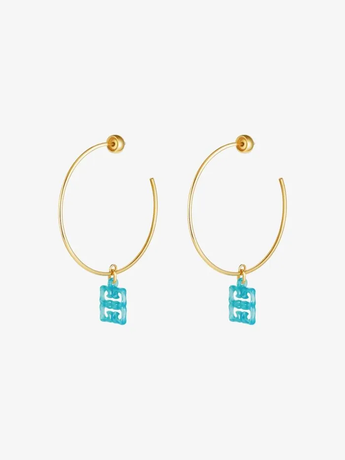 4g Liquid Earrings In Metal And Resin Aqua Green Women Givenchy Jewelry