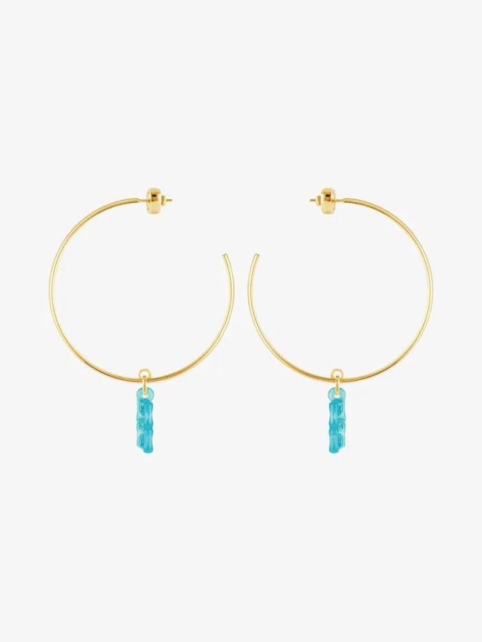 4g Liquid Earrings In Metal And Resin Aqua Green Women Givenchy Jewelry