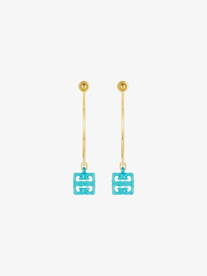 4g Liquid Earrings In Metal And Resin Aqua Green Women Givenchy Jewelry