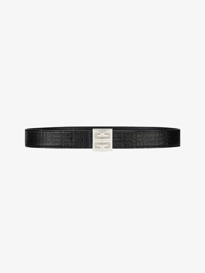 4g Reversible Belt In Leather And 4g Coated Canvas Black Men Givenchy Belts