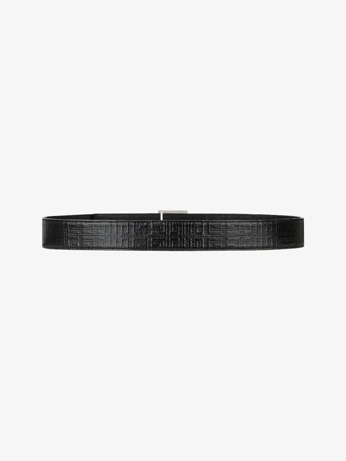 4g Reversible Belt In Leather And 4g Coated Canvas Black Men Givenchy Belts