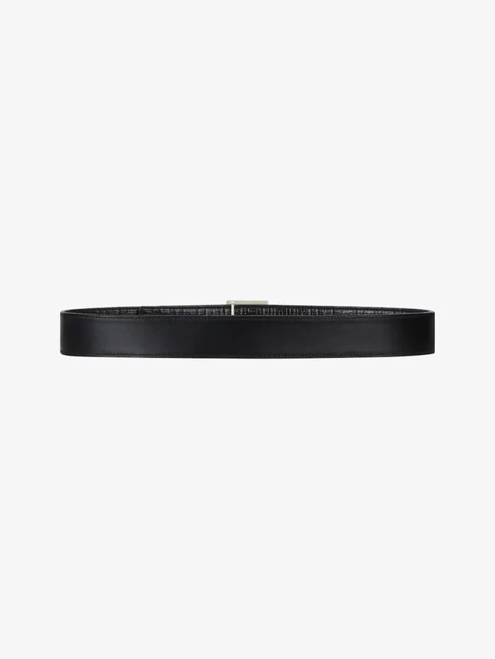 4g Reversible Belt In Leather And 4g Coated Canvas Black Men Givenchy Belts