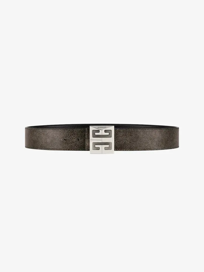 4g Reversible Belt In Leather Blackgrey Men Givenchy Belts