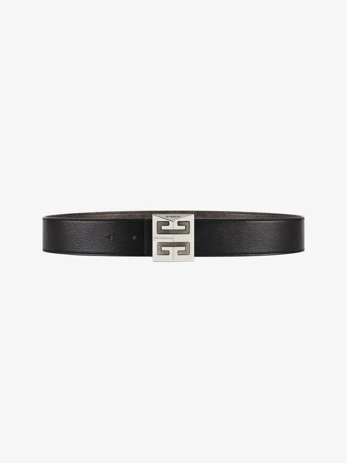 4g Reversible Belt In Leather Blackgrey Men Givenchy Belts