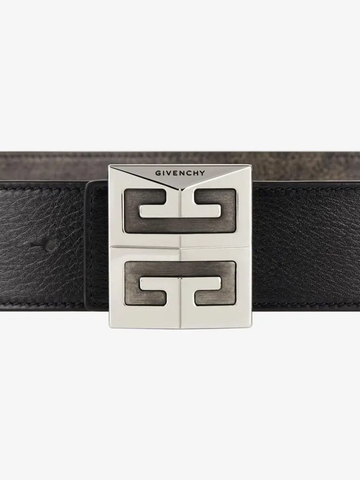 4g Reversible Belt In Leather Blackgrey Men Givenchy Belts