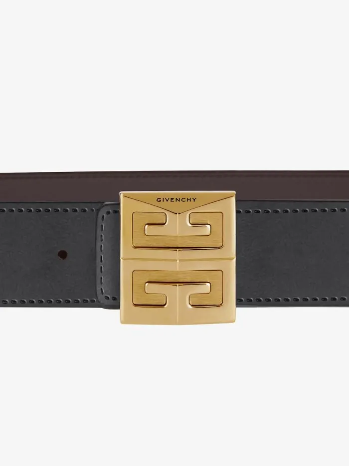 4g Reversible Belt In Leather Brownblack Men Givenchy Belts