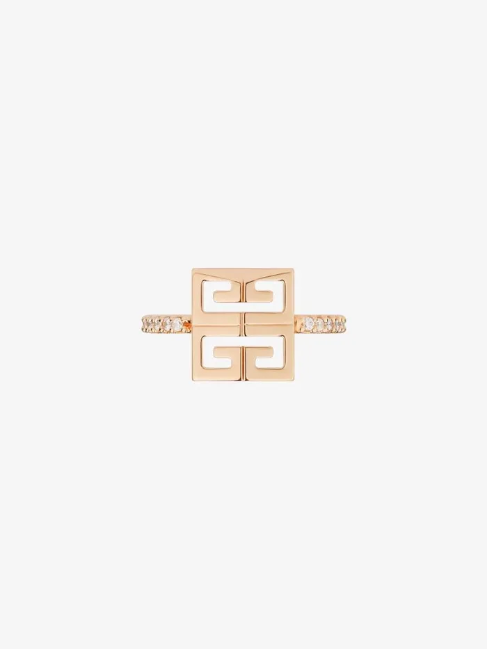 4g Ring In Metal With Crystals Rose Golden Women Givenchy Jewelry