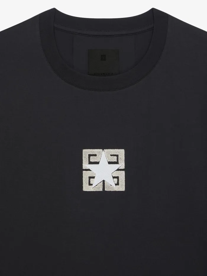 4g Stars Boxy Fit TShirt In Cotton Black Men Givenchy TShirts