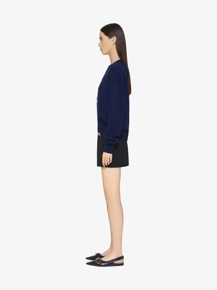 4g Sweater In Cashmere Navywhite Women Givenchy Sweaters