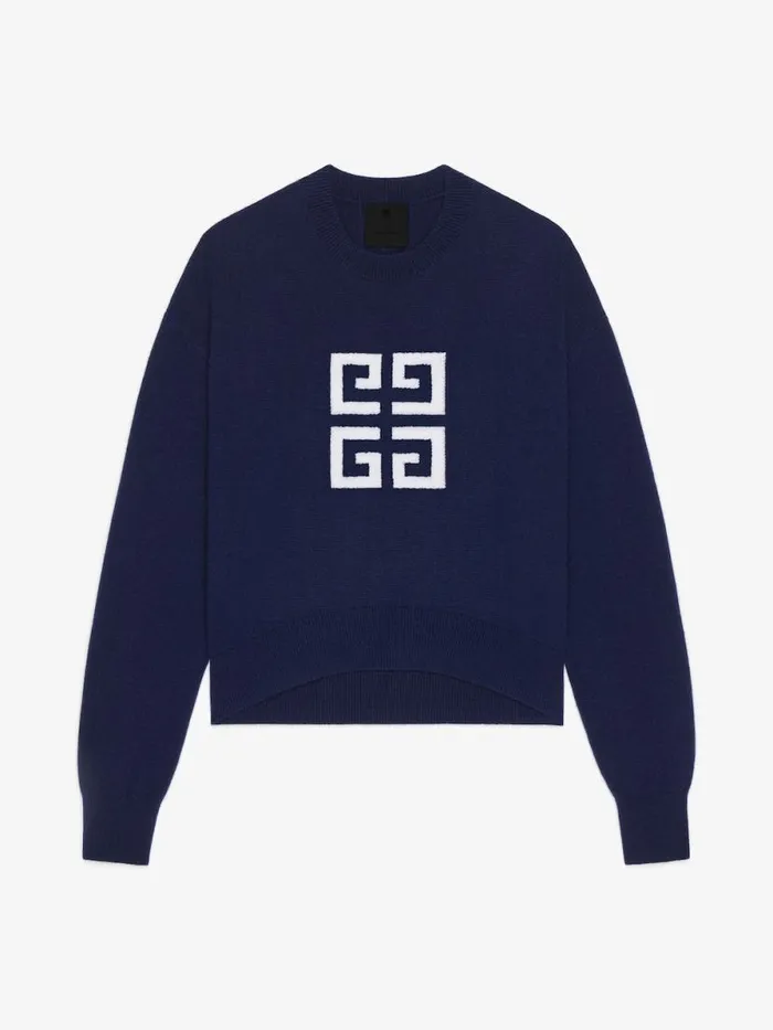 4g Sweater In Cashmere Navywhite Women Givenchy Sweaters