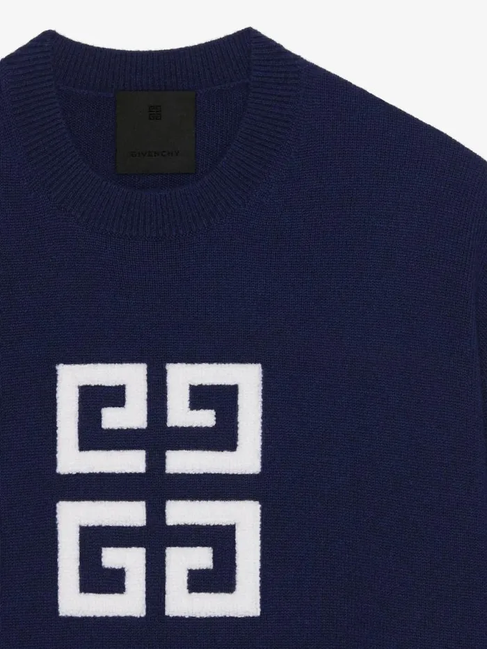 4g Sweater In Cashmere Navywhite Women Givenchy Sweaters