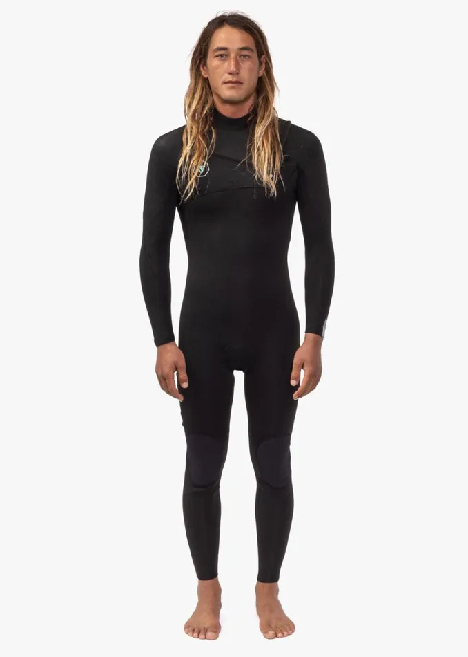7 Seas 32 Full Chest Zip Wetsuit 8211 Black With Jade Logos Black Men Vissla Wetsuits