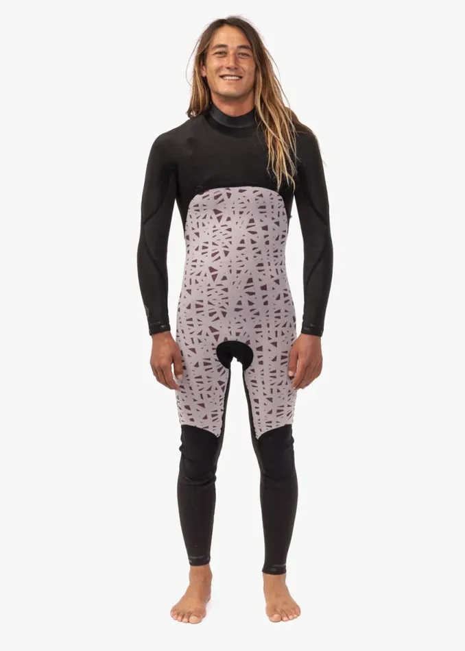 7 Seas 32 Full Chest Zip Wetsuit 8211 Black With Jade Logos Black Men Vissla Wetsuits