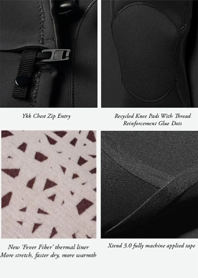 7 Seas 32 Full Chest Zip Wetsuit 8211 Black With Jade Logos Black Men Vissla Wetsuits