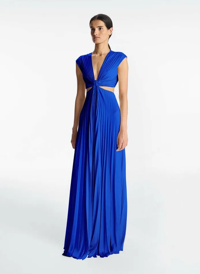 Accessories Women ALC Alejandra Satin Pleated Dress Cyan Accessories Women ALC Alejandra Satin Pleated Dress Cyan