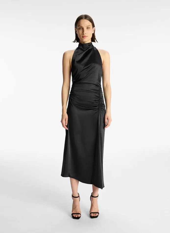 Accessories Women ALC Inez Satin Midi Dress Black