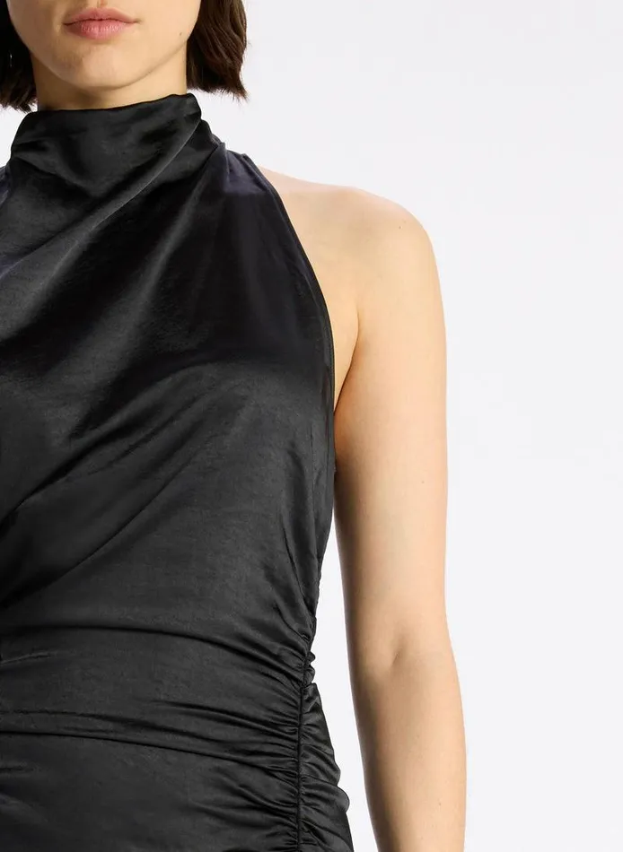 Accessories Women ALC Inez Satin Midi Dress Black Accessories Women ALC Inez Satin Midi Dress Black