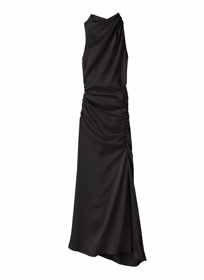 Accessories Women ALC Inez Satin Midi Dress Black Accessories Women ALC Inez Satin Midi Dress Black