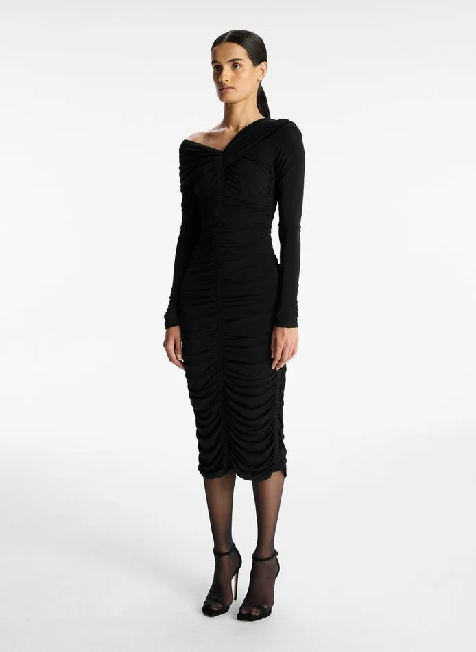 Accessories Women ALC Marie Jersey Midi Dress Black Accessories Women ALC Marie Jersey Midi Dress Black