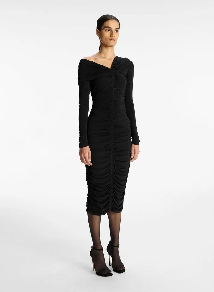 Accessories Women ALC Marie Jersey Midi Dress Black Accessories Women ALC Marie Jersey Midi Dress Black