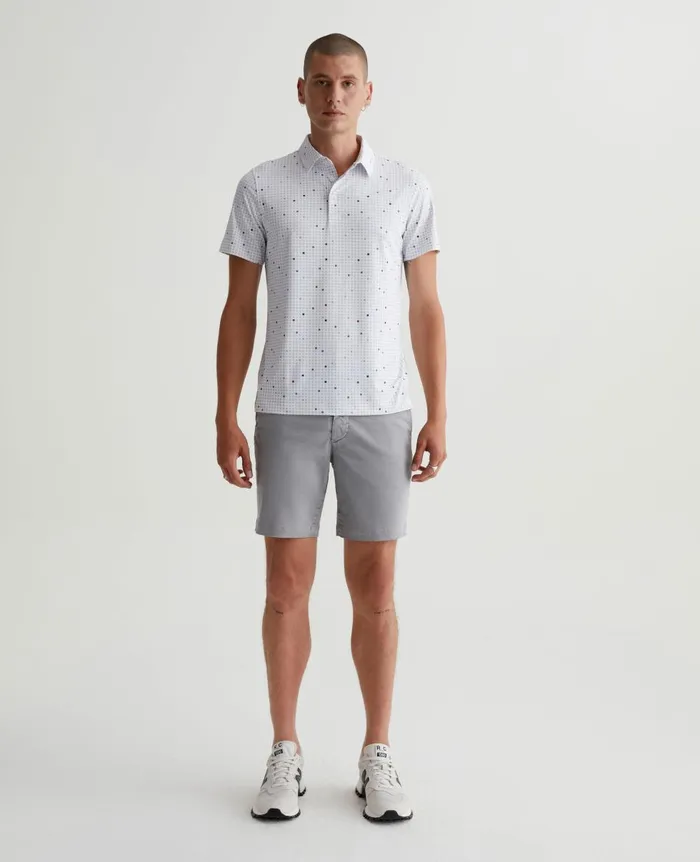 AG Jeans Bryce Polo City Grid Light Grey Multi Men Polos AG Jeans Bryce Polo City Grid Light Grey Multi Men Polos