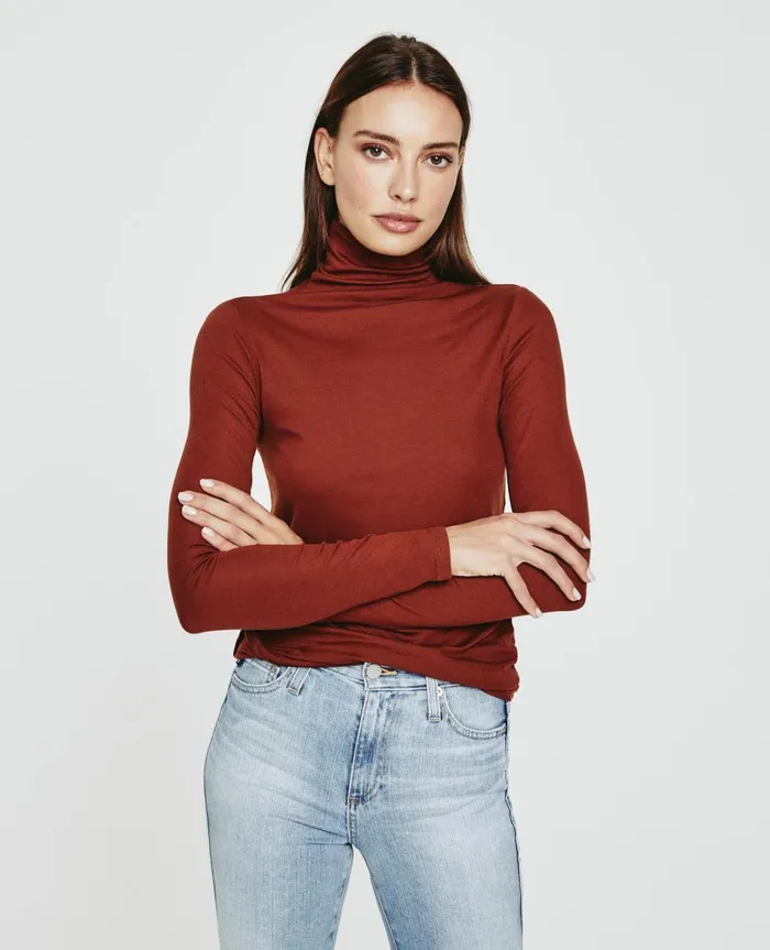 AG Jeans Chels Turtleneck Fired Copper Women Tops and Shirts
