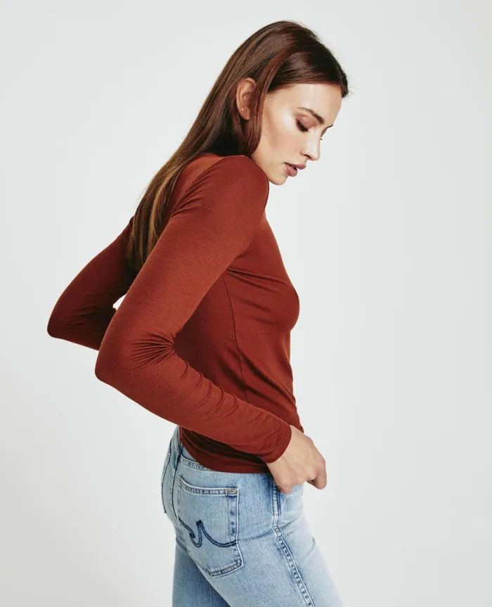 AG Jeans Chels Turtleneck Fired Copper Women Tops and Shirts AG Jeans Chels Turtleneck Fired Copper Women Tops and Shirts