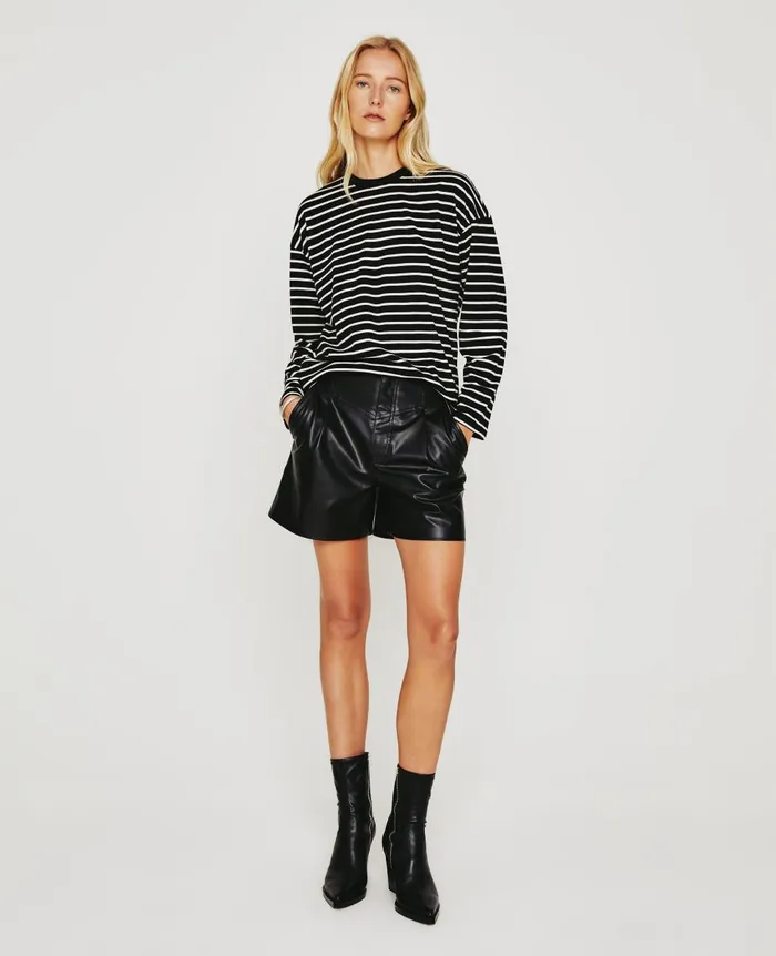 AG Jeans Fay LS Crew True Blackivory Dust Women Tees and Tanks AG Jeans Fay LS Crew True Blackivory Dust Women Tees and Tanks