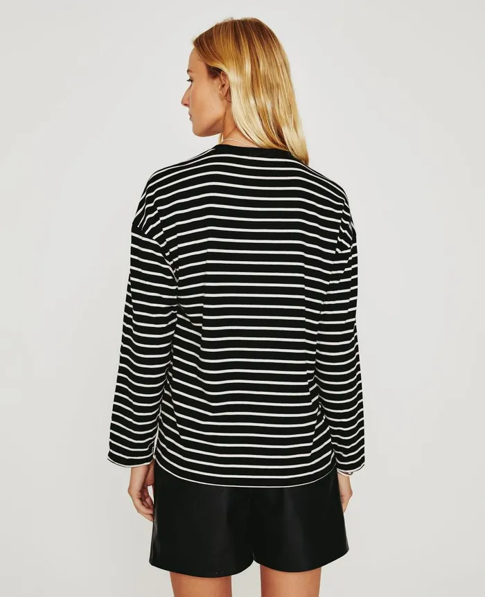 AG Jeans Fay LS Crew True Blackivory Dust Women Tees and Tanks AG Jeans Fay LS Crew True Blackivory Dust Women Tees and Tanks