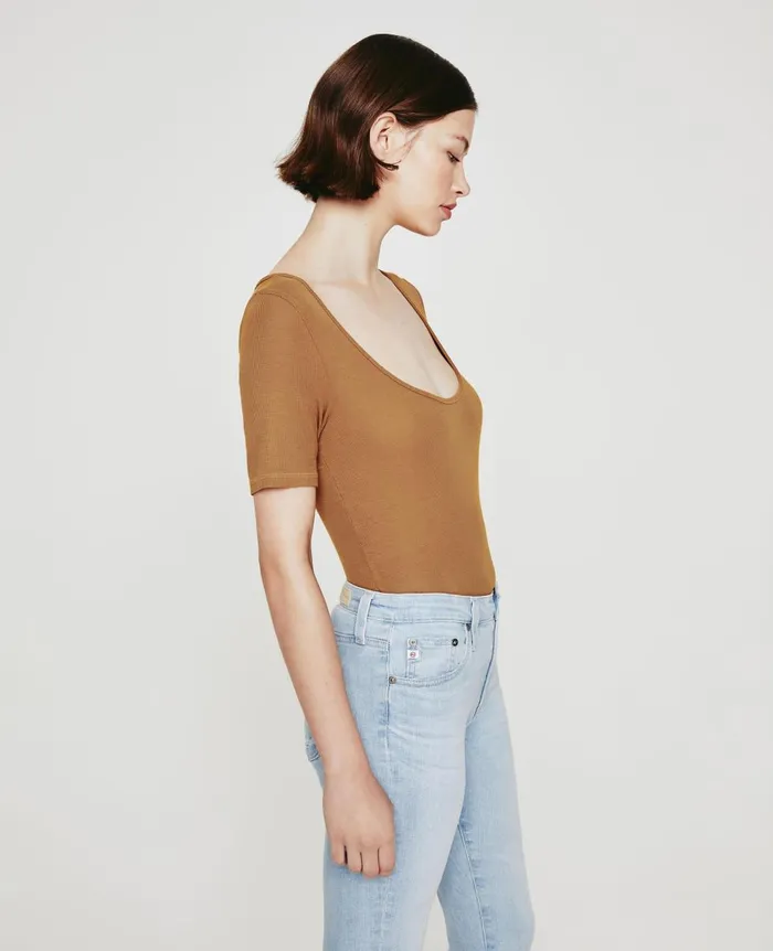 AG Jeans Jaxon Scoop Tree Bark Women Tops and Shirts