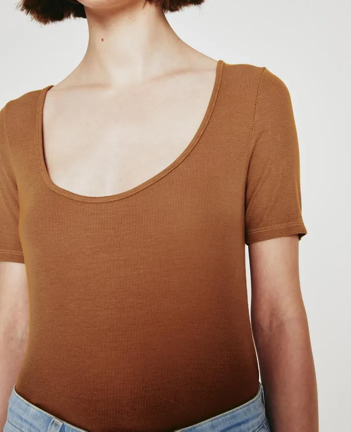AG Jeans Jaxon Scoop Tree Bark Women Tops and Shirts