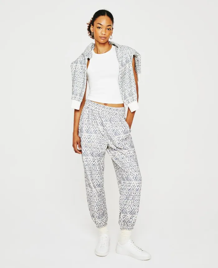 AG Jeans Nova Sweatpant Diamond Chevron Blue Multi Women Pants