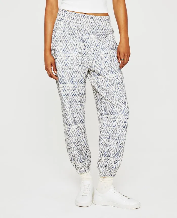 AG Jeans Nova Sweatpant Diamond Chevron Blue Multi Women Pants