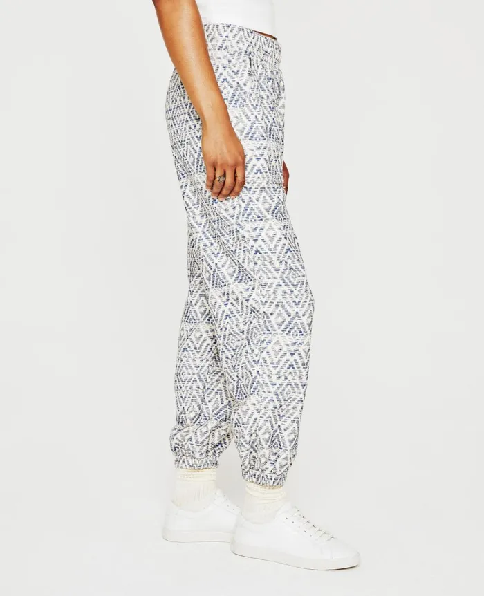 AG Jeans Nova Sweatpant Diamond Chevron Blue Multi Women Pants