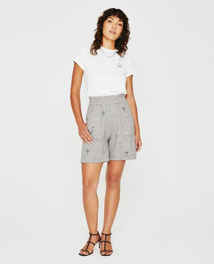AG Jeans Nova Sweatshort Eb Super Bloom Heather Grey Women Sweatpants