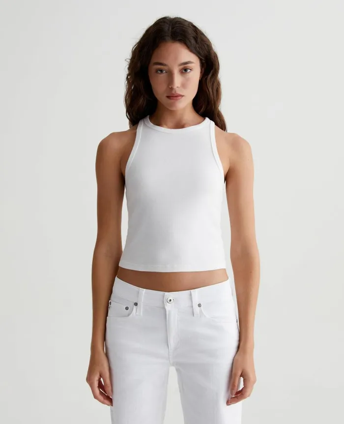 AG Jeans Olive Tank Exwhite Women Tees and Tanks