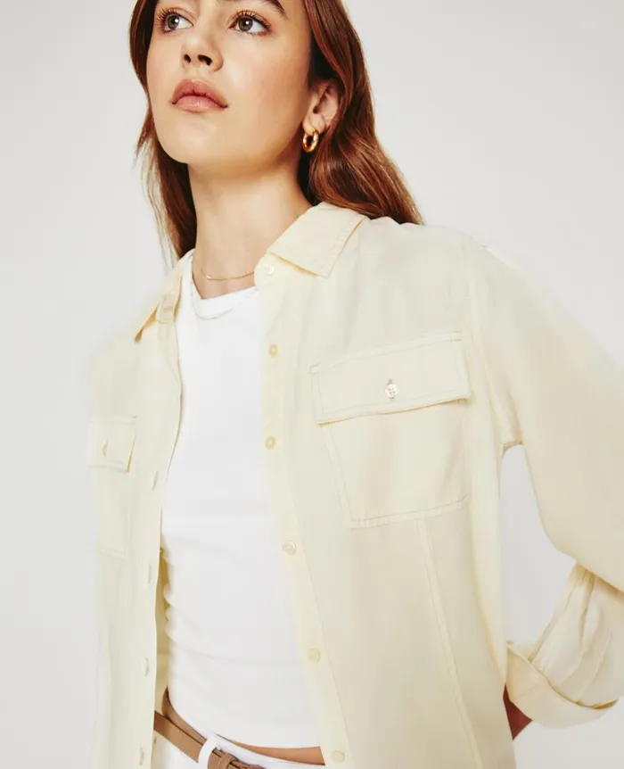 AG Jeans Sable Shirt Ivory Dust Women Tops and Shirts AG Jeans Sable Shirt Ivory Dust Women Tops and Shirts