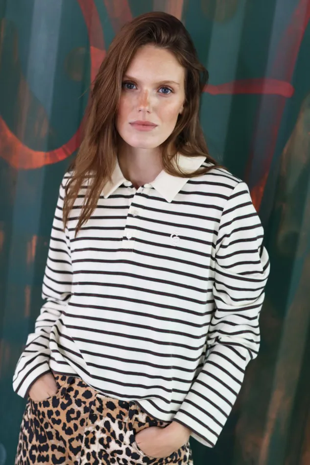 Alegra Blouse 8211 College Stripe Women Cras Tops