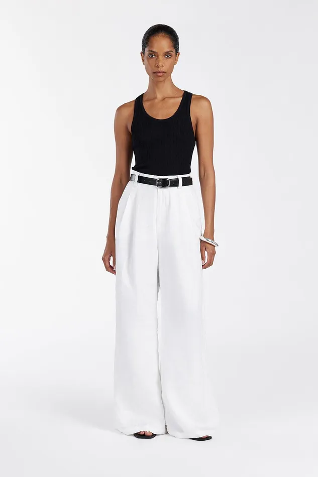 ALMA BLACK TEXTURED SCOOP KNIT TANK Women DISSH Tanks