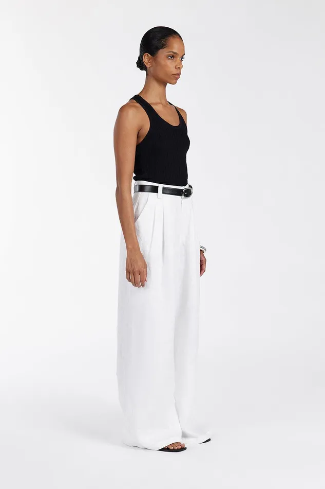 ALMA BLACK TEXTURED SCOOP KNIT TANK Women DISSH Tanks