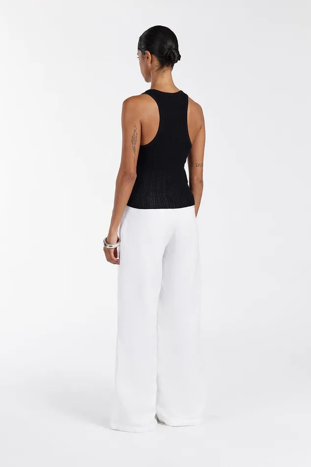 ALMA BLACK TEXTURED SCOOP KNIT TANK Women DISSH Tanks