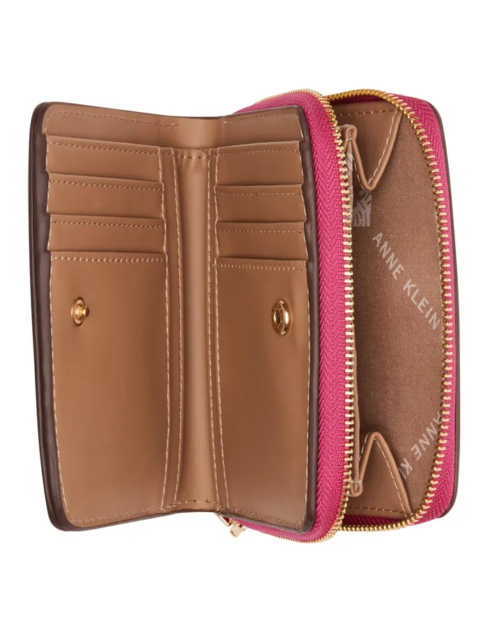 Anne Klein AK Small Curved Wallet Hibiscus Pink Women Handbags
