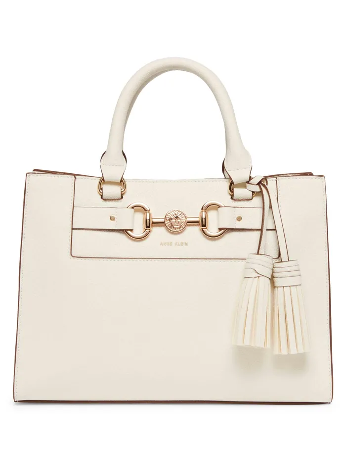 Anne Klein EW Horsebit Satchel Anne White Women Handbags