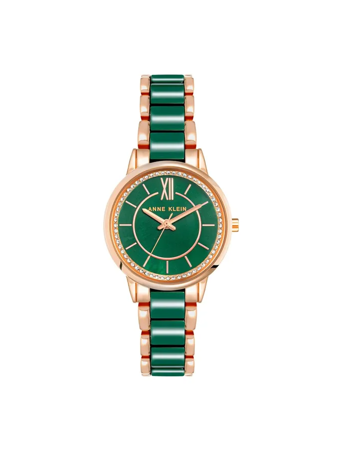 Anne Klein Premium Crystal Ceramic Bracelet Watch Rose Goldtone Women Watches 038 Jewelry